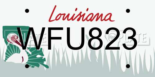 WFU823 Louisiana License Plate