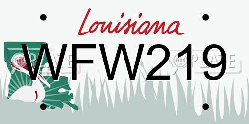 WFW219 Louisiana License Plate