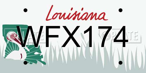 WFX174 Louisiana License Plate