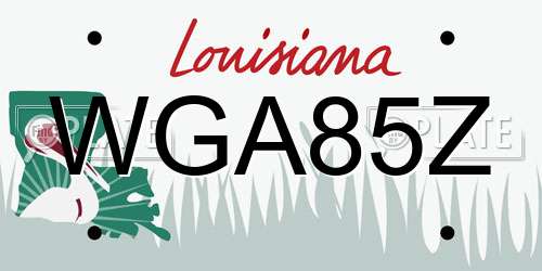 WGA85Z Louisiana License Plate