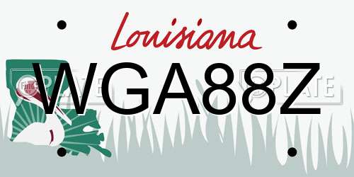 WGA88Z Louisiana License Plate