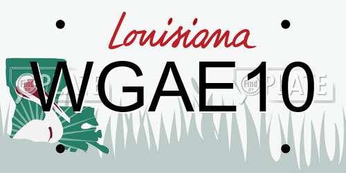 WGAE10 Louisiana License Plate
