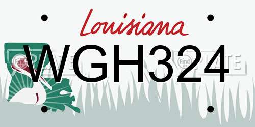 WGH324 Louisiana License Plate