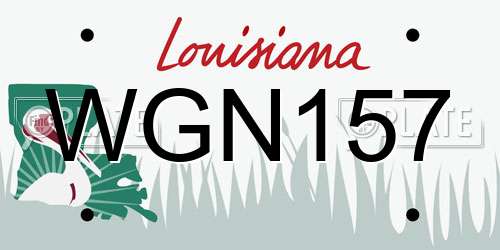 WGN157 Louisiana License Plate