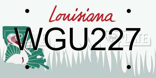 WGU227 Louisiana License Plate