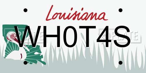 WH0T4S Louisiana License Plate