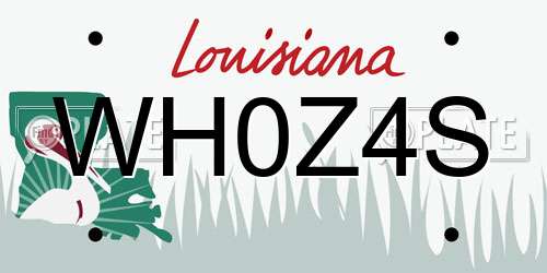 WH0Z4S Louisiana License Plate