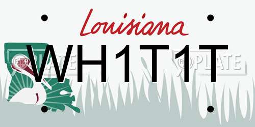 WH1T1T Louisiana License Plate