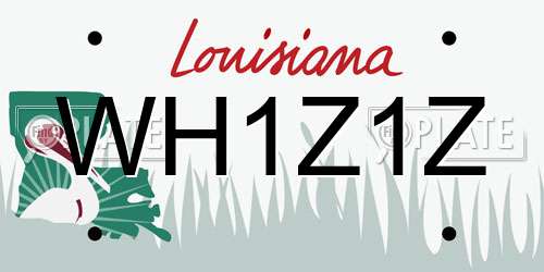WH1Z1Z Louisiana License Plate