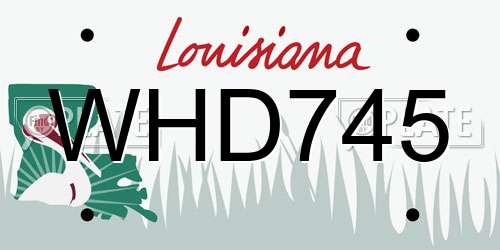 WHD745 Louisiana License Plate