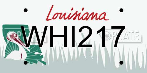 WHI217 Louisiana License Plate