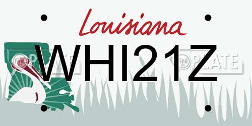 WHI21Z Louisiana License Plate