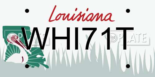 WHI71T Louisiana License Plate