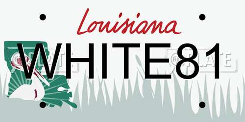 WHITE81 Louisiana License Plate