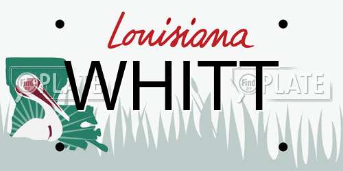 WHITT Louisiana License Plate