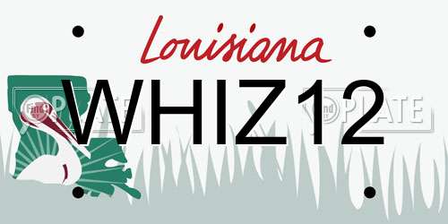 WHIZ12 Louisiana License Plate