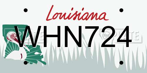 WHN724 Louisiana License Plate