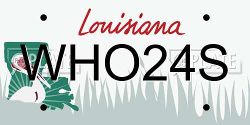 WHO24S Louisiana License Plate