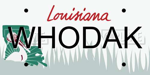 WHODAK Louisiana License Plate