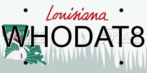 WHODAT8 Louisiana License Plate