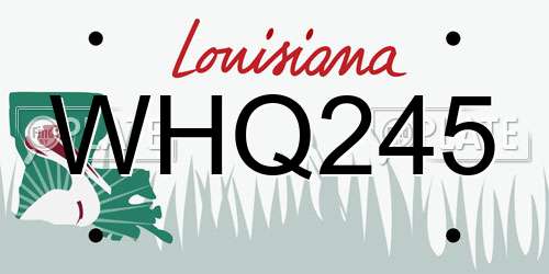 WHQ245 Louisiana License Plate