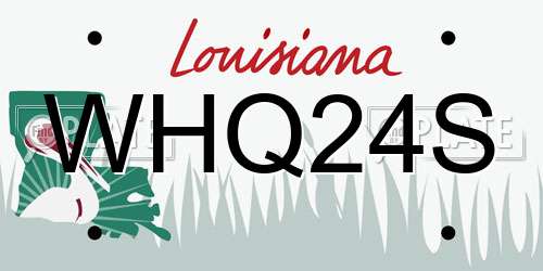 WHQ24S Louisiana License Plate