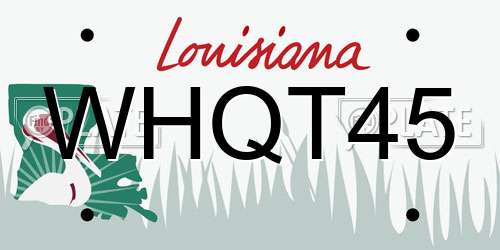 WHQT45 Louisiana License Plate
