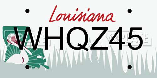 WHQZ45 Louisiana License Plate