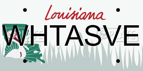WHTASVE Louisiana License Plate