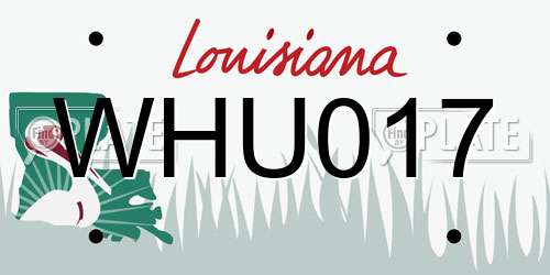 WHU017 Louisiana License Plate