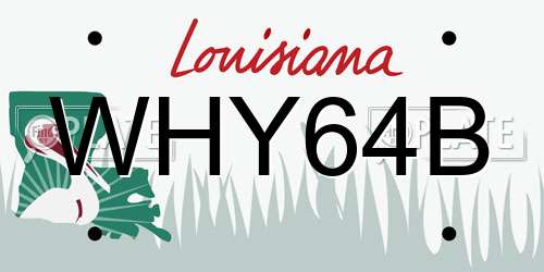 WHY64B Louisiana License Plate