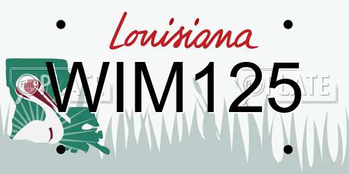 WIM125 Louisiana License Plate