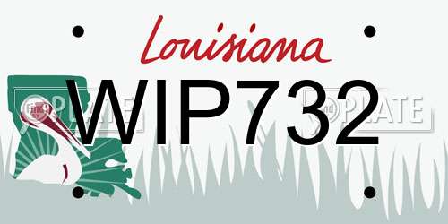 WIP732 Louisiana License Plate