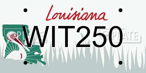 WIT250 Louisiana License Plate