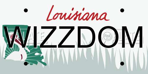 WIZZDOM Louisiana License Plate