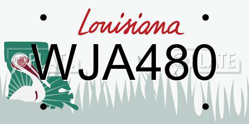 WJA480 Louisiana License Plate