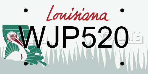 WJP520 Louisiana License Plate