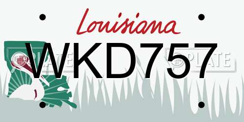 WKD757 Louisiana License Plate