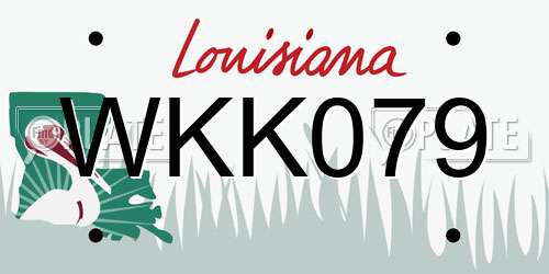 WKK079 Louisiana License Plate