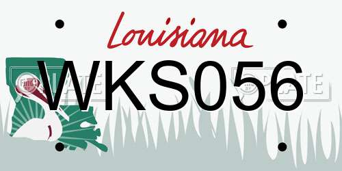 WKS056 Louisiana License Plate