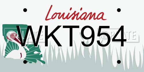 WKT954 Louisiana License Plate
