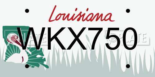 WKX750 Louisiana License Plate