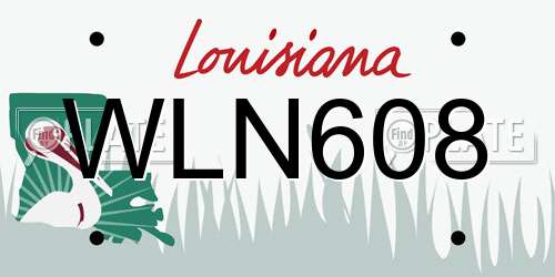WLN608 Louisiana License Plate