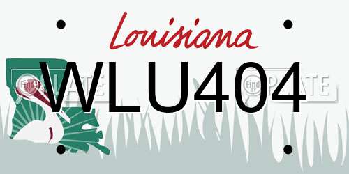 WLU404 Louisiana License Plate