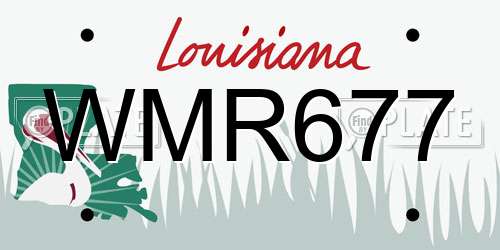 WMR677 Louisiana License Plate