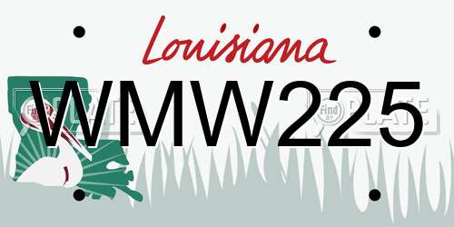 WMW225 Louisiana License Plate