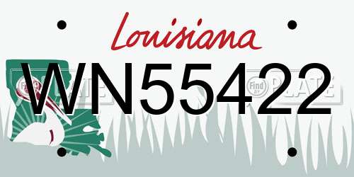 WN55422 Louisiana License Plate