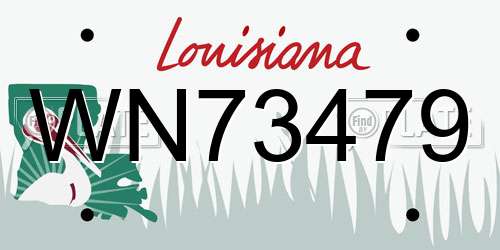 WN73479 Louisiana License Plate