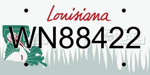 WN88422 Louisiana License Plate