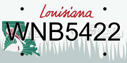 WNB5422 Louisiana License Plate